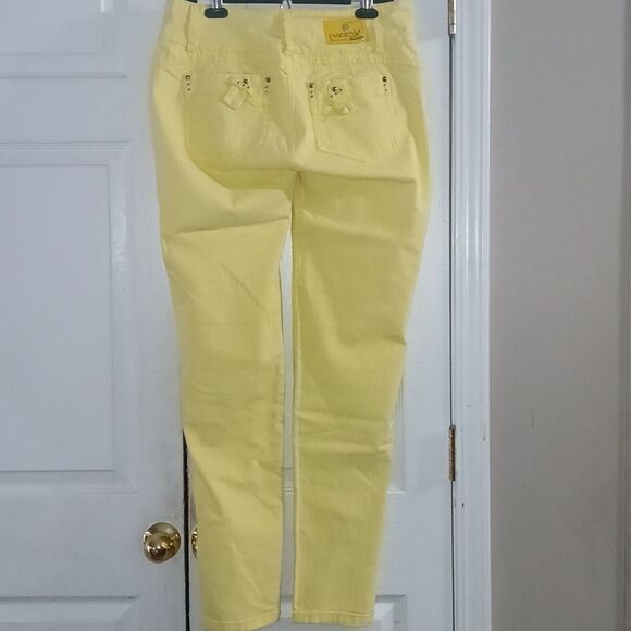 Verox yellow skinny jeans  Sz 16 EUC  these run small see measurements 33W - Picture 4 of 9